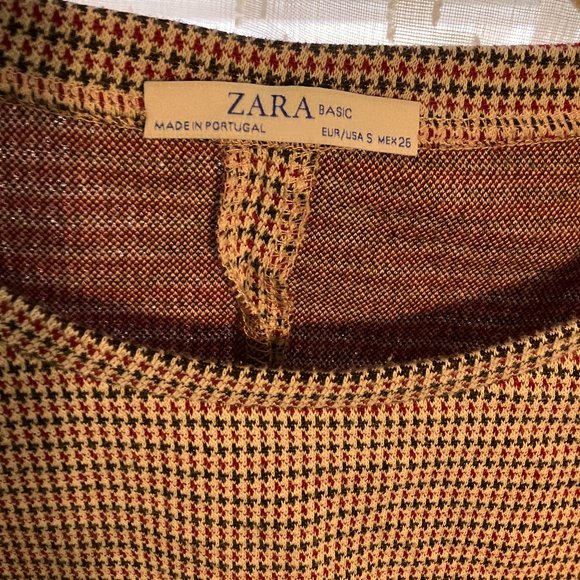 Zara Basic Houndstooth Knit Oversized Shirt - Picture 3 of 3
